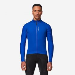 Kurtka zimowa na rower szosowy Van Rysel RCR Racer 2. Niebieskie kurtki męskie VAN RYSEL, na zimę, m, bez wzorów, sportowe, bez kaptura. Za 229.99 zł.