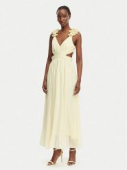 Morgan Sukienka wieczorowa 251-RISSAL Żółty Regular Fit. Żółte sukienki damskie Morgan, bez wzorów, z syntetyku, wizytowe, bez kołnierzyka, bez ramiączek. Za 549.99 zł.