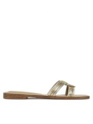 Aldo Klapki Erok 13966814 Złoty. Żółte klapki damskie Aldo, bez wzorów, ze skóry, bez obcasa. Za 209.99 zł.