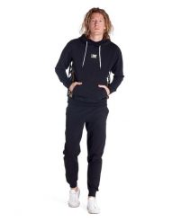 Bluza męska z kapturem i dużą kieszenią ZŁOTA. Czarne bluzy sportowe męskie LEONE 1947 APPAREL, na zimę, l, z bawełny. Za 105.21 zł.