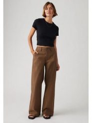 Levi's Spodnie - Comfort fit - w kolorze jasnobrązowym rozmiar: W27/L30. Brązowe spodnie materiałowe damskie Levi's, bez wzorów, z bawełny. Za 168.45 zł.