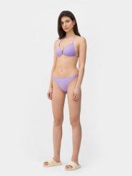 4F Dół od bikini z materiałów z recyklingu damski XL. Fioletowe bikini damskie 4f, bez wzorów. W wyprzedaży za 9.99 zł.