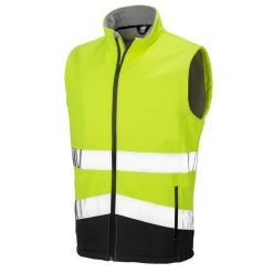 Męska Kamizelka Softshell HiVis. Czarne kamizelki męskie SAFEGARD, l, bez wzorów, z softshellu, bez kaptura. Za 166.99 zł.