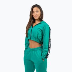 Bluza NEBBIA Crop Hoodie Iconic. Zielone bluzy bez kaptura damskie Nebbia. Za 269.99 zł.