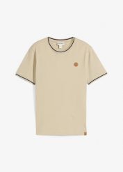 T-shirt z czystej bawełny organicznej. Zielone t-shirty męskie bonprix, m, z aplikacjami, z bawełny, bez kołnierzyka. Za 52.99 zł.