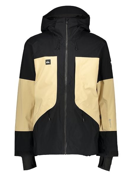 Quicksilver Kurtka narciarska "Forever Stretch" w kolorze czarno-żółtym rozmiar: S. Czarne kurtki narciarskie i snowboardowe damskie QUICKSILVER, s, bez wzorów, z gore-texu, bez kaptura. Za 501.57 zł.