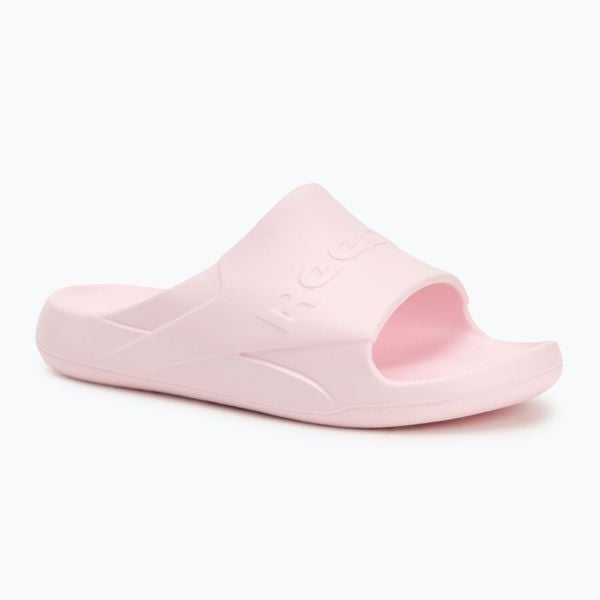 Klapki damskie Reebok Clean. Czerwone klapki damskie Reebok, bez wzorów, z gumy, bez obcasa. Za 79.99 zł.