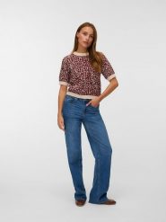 Vero Moda Sweter w kolorze czerwono-beżowym rozmiar: L. Brązowe swetry klasyczne damskie Vero Moda, l, bez kołnierzyka. Za 87.19 zł.