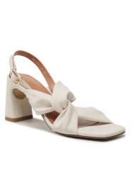 Clara Barson Sandały WS22041-04 Beżowy. Brązowe sandały damskie Clara Barson, bez wzorów, ze skóry, bez obcasa, na słupku. Za 119.99 zł.