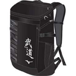 Plecak Mizuno Budo. Czarne plecaki męskie Mizuno, z aplikacjami, z materiału. Za 382.00 zł.