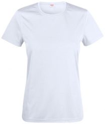 Clique Basic Active-T Women koszulka damska 100% poliester UV/50 – white. Białe t-shirty damskie CLIQUE, m, bez wzorów, z poliesteru, bez kołnierzyka. Za 101.08 zł.
