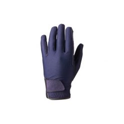 Rękawiczki jeździeckie Basic dla dzieci. Niebieskie rękawiczki damskie FOUGANZA, z elastanu, bez ramiączek. Za 29.99 zł.