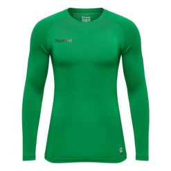 Koszulka termoaktywna z długim rękawem dla dorosłych Hummel First Performance. Zielone bielizna termoaktywna męska HUMMEL, xl, bez wzorów, z jersey, bez ramiączek. Za 80.00 zł.