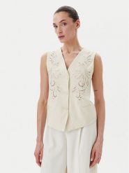 TWINSET Kamizelka 251TP2161 Beżowy Slim Fit. Brązowe kamizelki damskie Twinset, z wiskozy. Za 759.99 zł.