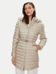 Calvin Klein Płaszcz przejściowy K20K207109 Beżowy Slim Fit. Brązowe płaszcze damskie CALVIN KLEIN, s, bez wzorów, z syntetyku. Za 599.99 zł.