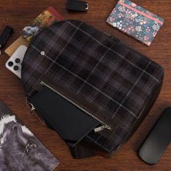 Plecak Skórzany Damski W Kratę Mały Miejski Beltimore Brązowy P22. Brązowe plecaki damskie bez wzorów. Za 249.99 zł.