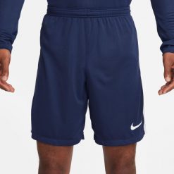 Krótki Mężczyzna Nike League Knit III granatowy. Białe szorty męskie Nike, bez wzorów, z materiału, sportowe. Za 109.50 zł.
