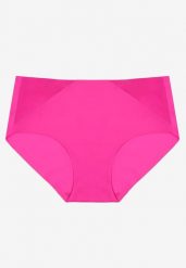 Fuksjowe Majtki Figi High Waist z Bezszwowym Wykończeniem Kolaniris. Czerwone figi damskie Renee, l, bez wzorów, z jeansu. Za 9.99 zł.