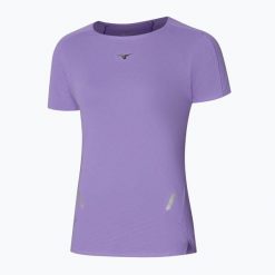 Koszulka do biegania damska Mizuno Tech Light Tee. Fioletowe t-shirty damskie Mizuno, s, bez wzorów, ze skóry, bez kołnierzyka. Za 169.99 zł.