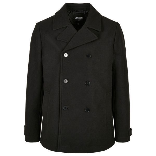 Klasyczny płaszcz Urban Classics pea coat. Czarne płaszcze męskie Urban Classics, m, bez wzorów, z materiału, klasyczne. Za 382.40 zł.