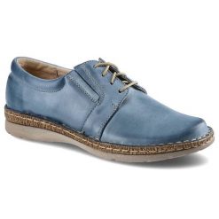 Niebieskie Półbuty Wasak Damskie Skórzane Obuwie. Niebieskie półbuty damskie Wasak, bez wzorów, z jeansu, eleganckie, bez obcasa. Za 279.00 zł.