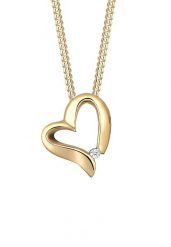 Elli DIAMONDS Damski wisiorek serce zakrzywione z diamentem (0.015 ct.) srebro 925 Sterling Silver Naszyjniki 1 ct. Szare naszyjniki damskie Elli DIAMONDS, na imprezę, srebrne. Za 288.99 zł.