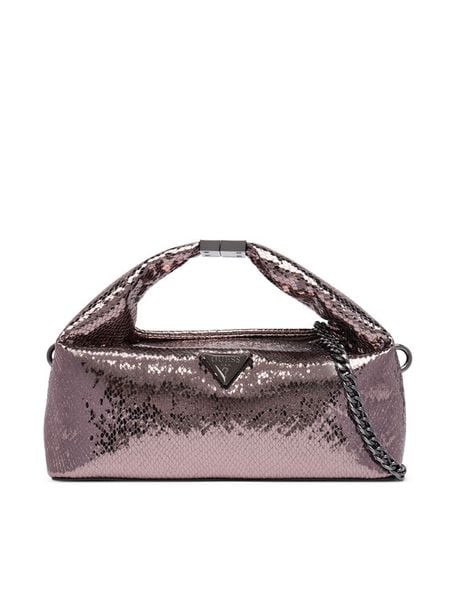 Guess Torebka Jewels Mini HWKM22 48740 Srebrny. Szare torebki klasyczne damskie Guess, z aplikacjami, ze skóry, wizytowe, bez kołnierzyka, bez ramiączek. Za 544.99 zł.