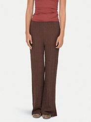ONLY Spodnie materiałowe Ella 15368471 Brązowy Wide Leg. Brązowe spodnie materiałowe damskie Only, bez wzorów, z bawełny. Za 129.99 zł.