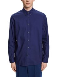 ESPRIT Koszula - Regular fit - w kolorze granatowym rozmiar: L. Niebieskie koszule męskie Esprit, l, bez wzorów, z bawełny, bez kołnierzyka, bez ramiączek. Za 169.45 zł.