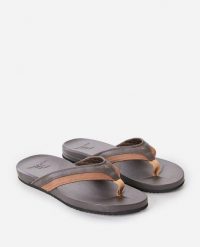 Japonki męskie Rip Curl Soft Top. Brązowe klapki i japonki męskie Rip Curl, z materiału. Za 129.99 zł.