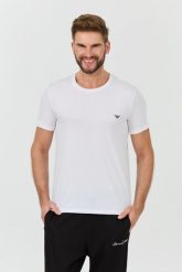 EMPORIO ARMANI Biały t-shirt basique. Białe t-shirty męskie Emporio Armani, l, bez wzorów, bez kołnierzyka. W wyprzedaży za 170.99 zł.