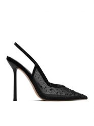 Eva Minge Szpilki EO-MAE-LT1677-27 Czarny. Czarne szpilki Eva Minge, bez wzorów, z materiału, bez obcasa. Za 429.99 zł.