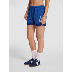 Szorty damskie Hummel Lead. Niebieskie spodenki sportowe damskie HUMMEL, s, z materiału, do piłki nożnej. Za 151.50 zł.