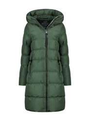 Canadian Peak Płaszcz zimowy "Aprileak" w kolorze ciemnozielonym rozmiar: XXL. Zielone płaszcze damskie Canadian Peak, na zimę, xxl, bez wzorów, z puchu. Za 230.59 zł.