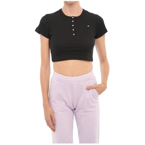 Koszulka sportowa damska Champion Classic. Czarne bluzki sportowe damskie CHAMPION, l, bez wzorów, z bawełny, bez ramiączek. W wyprzedaży za 92.00 zł.