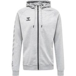 Bawełniana bluza z kapturem zapinana na zamek Hummel Move Grid. Szare bluzy sportowe męskie HUMMEL, bez wzorów, z bawełny, eleganckie, bez kołnierzyka, bez ramiączek. Za 292.90 zł.