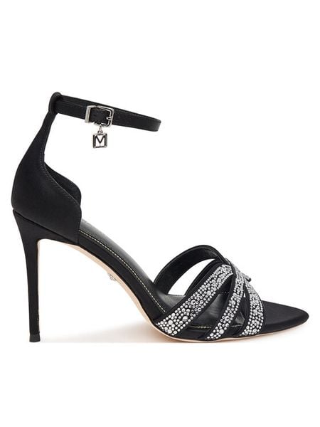 Marciano Guess Sandały G6BZ31 W5323 Czarny. Czarne sandały damskie Marciano Guess, z aplikacjami, z materiału, bez obcasa, na szpilce. Za 989.99 zł.
