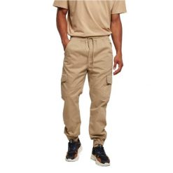 Spodnie do biegania Urban Classics Military. Brązowe spodnie materiałowe męskie Urban Classics, bez wzorów, z bawełny, militarne. Za 198.75 zł.