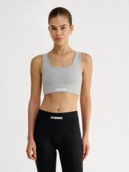 Koszulka damska Hummel Elemental. Szare bluzki sportowe damskie HUMMEL, s, z bawełny, bez kołnierzyka, bez ramiączek. Za 121.00 zł.
