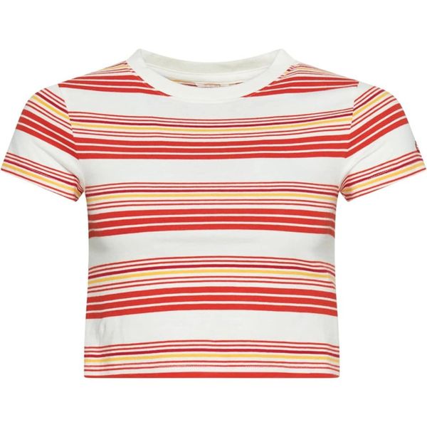 Koszulka turystyczna damska Superdry Vintage Crop. Białe bluzki sportowe damskie Superdry., m, bez wzorów, z bawełny, bez kołnierzyka. Za 65.00 zł.