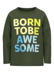 NAME IT Bluzka 13218853 Zielony Loose Fit. Zielone t-shirty chłopięce Name it, bez wzorów, z bawełny, bez ramiączek. Za 54.99 zł.