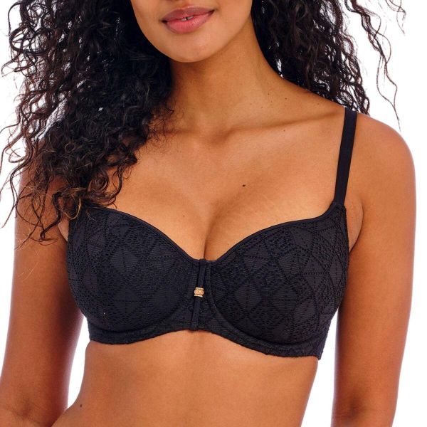 Damski kostium kąpielowy z dekoltem w serduszko Freya Nomad Nights. Czarne stroje jednoczęściowe damskie FREYA ACTIVE, bez wzorów. Za 237.40 zł.