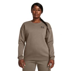 Bluza damska Under Armour Essential Fleece Crew. Brązowe bluzy bez kaptura damskie Under Armour, l. Za 209.99 zł.