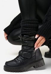 Czarne Śniegowce na Rzepy Theman. Czarne śniegowce damskie Born2be, za kostkę. Za 79.99 zł.