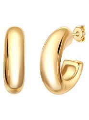 Yokoamii Pozłacane kolczyki-półkreole rozmiar: onesize. Żółte kolczyki damskie Yokoamii, metalowe. Za 43.99 zł.