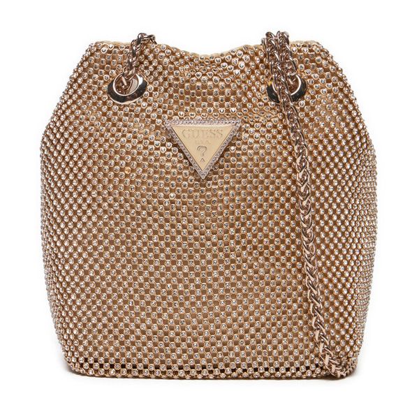 Torebka Guess. Żółte torebki klasyczne damskie Guess, z aplikacjami, bez dodatków. Za 439.99 zł.