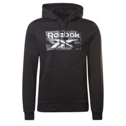 Bluza z kapturem męskie Reebok Camo. Czarne bluzy sportowe męskie Reebok, m, z bawełny. Za 290.00 zł.