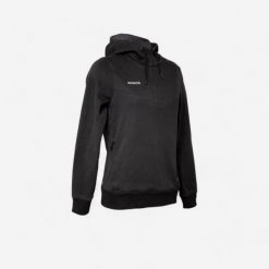 Bluza do hokeja na trawie damska Korok FH500. Czarne bluzy z kapturem damskie KOROK, l, z bawełny. Za 79.99 zł.