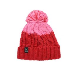 Czapka z pomponem – rozmiar uniwersalny – podszewka – unisex (czerwony/różowy). Czerwone czapki męskie SURF MONKEY, bez wzorów, z materiału. Za 179.95 zł.
