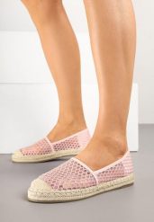 Różowe Espadryle z Siateczki na Plecionej Podeszwie Setolena. Czerwone espadryle damskie Born2be, z aplikacjami, bez obcasa. Za 84.99 zł.